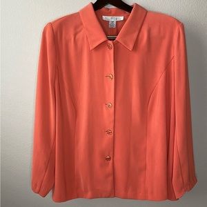 𝅺new Allison Woods Blazer Jacket Shacket Size 24W Coral Work Holiday